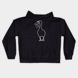 White Line Goose with Stolen Greeting Kids Hoodie